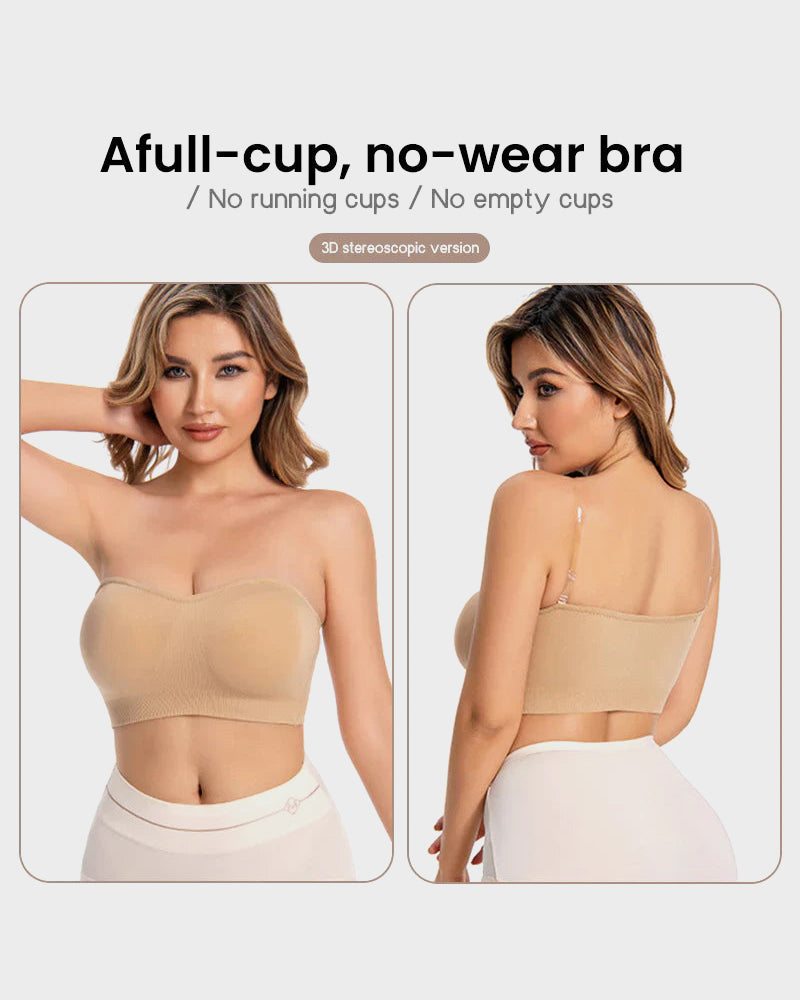 Bandeau Bra - Seamless, Wireless, Non-Slip