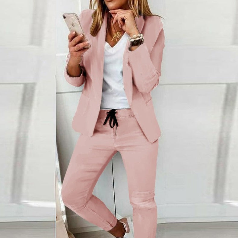Women’s Casual Blazer & Jogger Pants Set