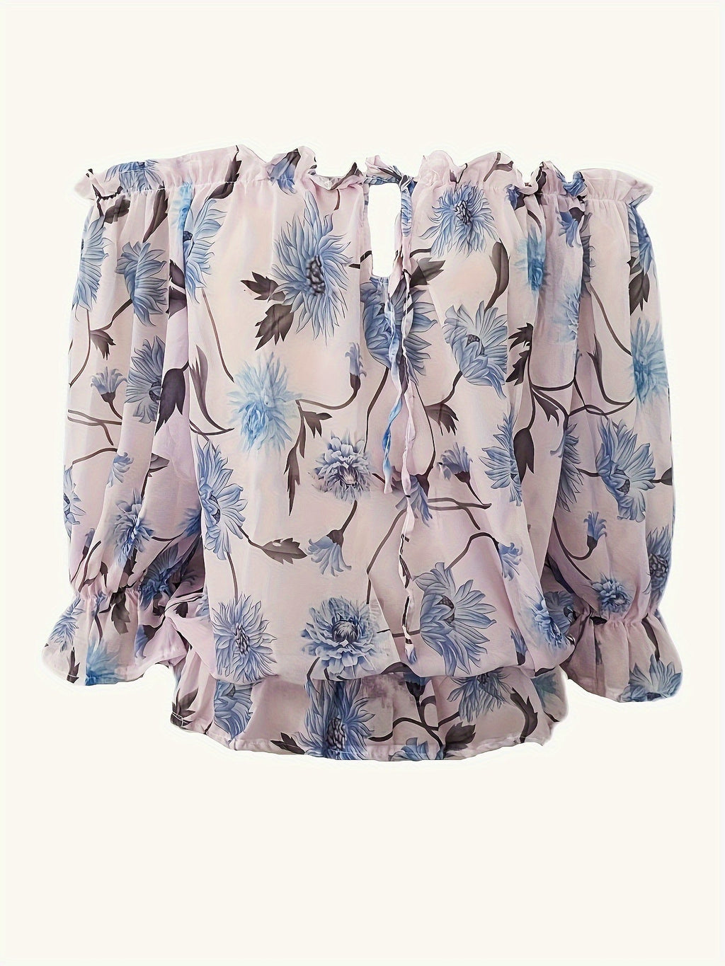 Women’s Floral Off-Shoulder Puff Sleeve Blouse