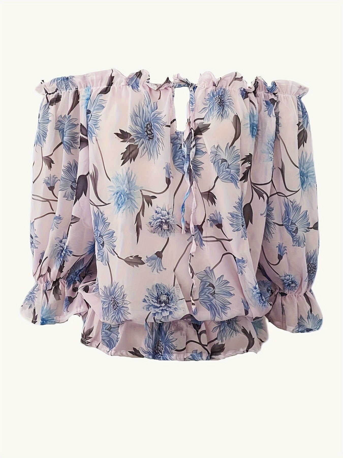 Women’s Floral Off-Shoulder Puff Sleeve Blouse