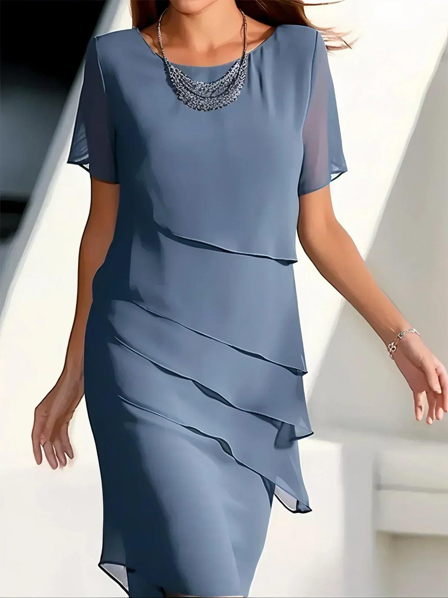 Women’s Spring Formal Layered Chiffon Dress