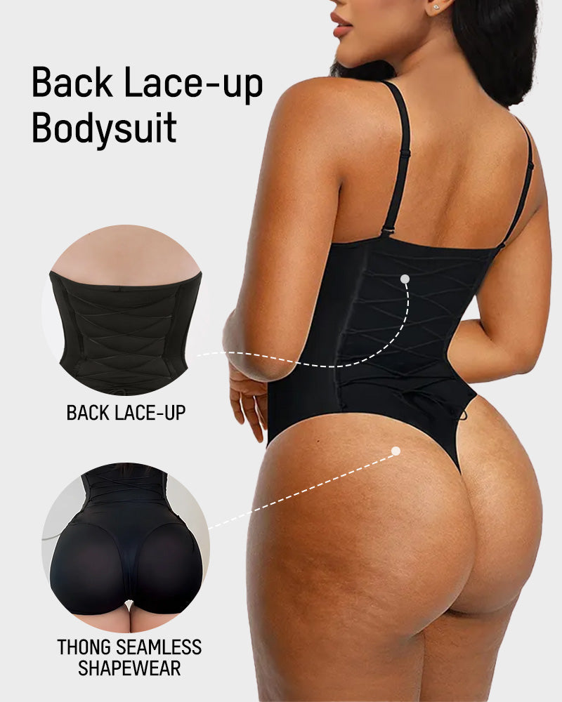 Lace-Up Shapewear Bodysuit