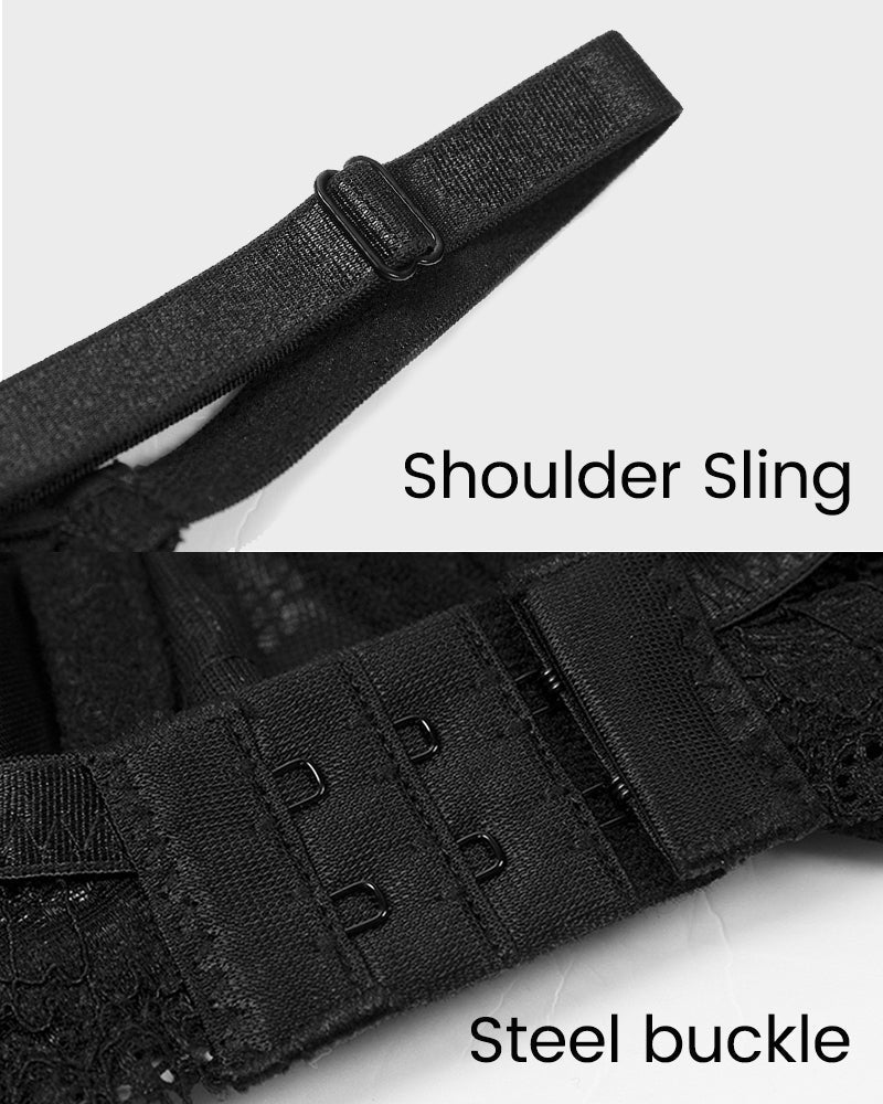 Lace Strappy Bra - Elegant Supportive Comfort