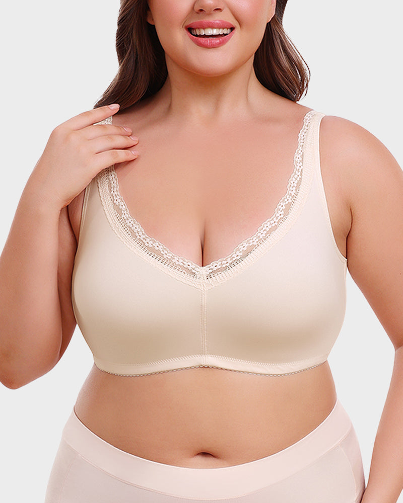 Lace Trim Minimizer Bra - Comfortable, Supportive, Stylish