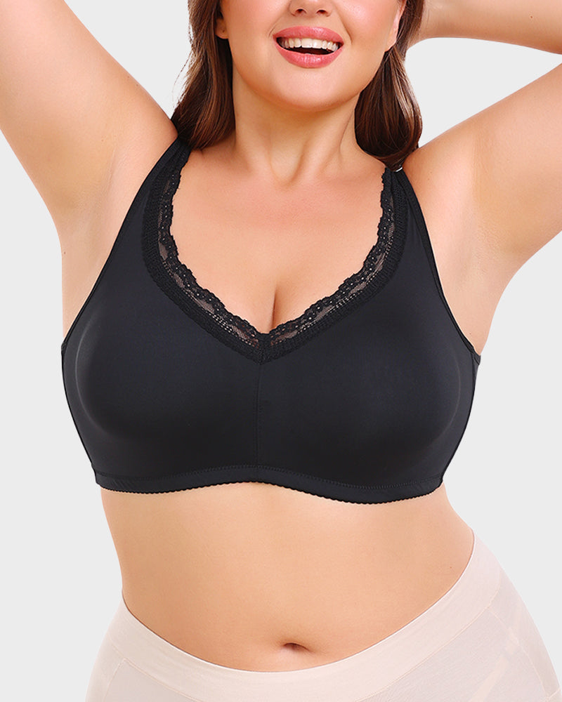 Lace Trim Minimizer Bra - Comfortable, Supportive, Stylish