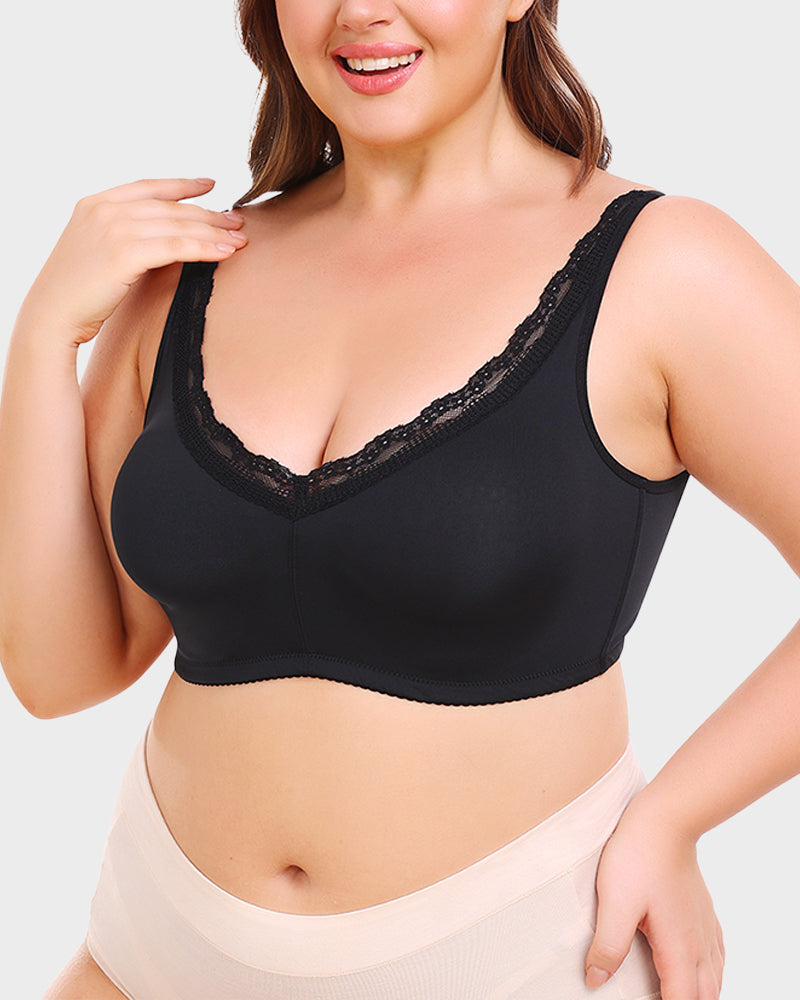 Lace Trim Minimizer Bra - Comfortable, Supportive, Stylish