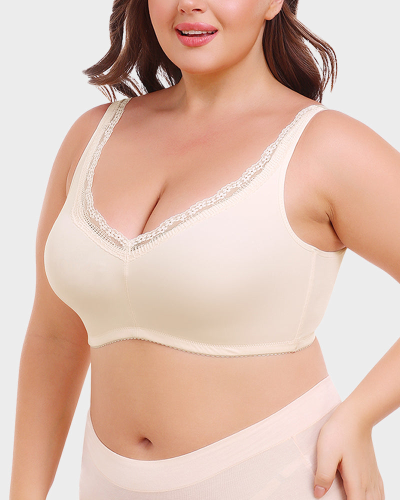 Lace Trim Minimizer Bra - Comfortable, Supportive, Stylish