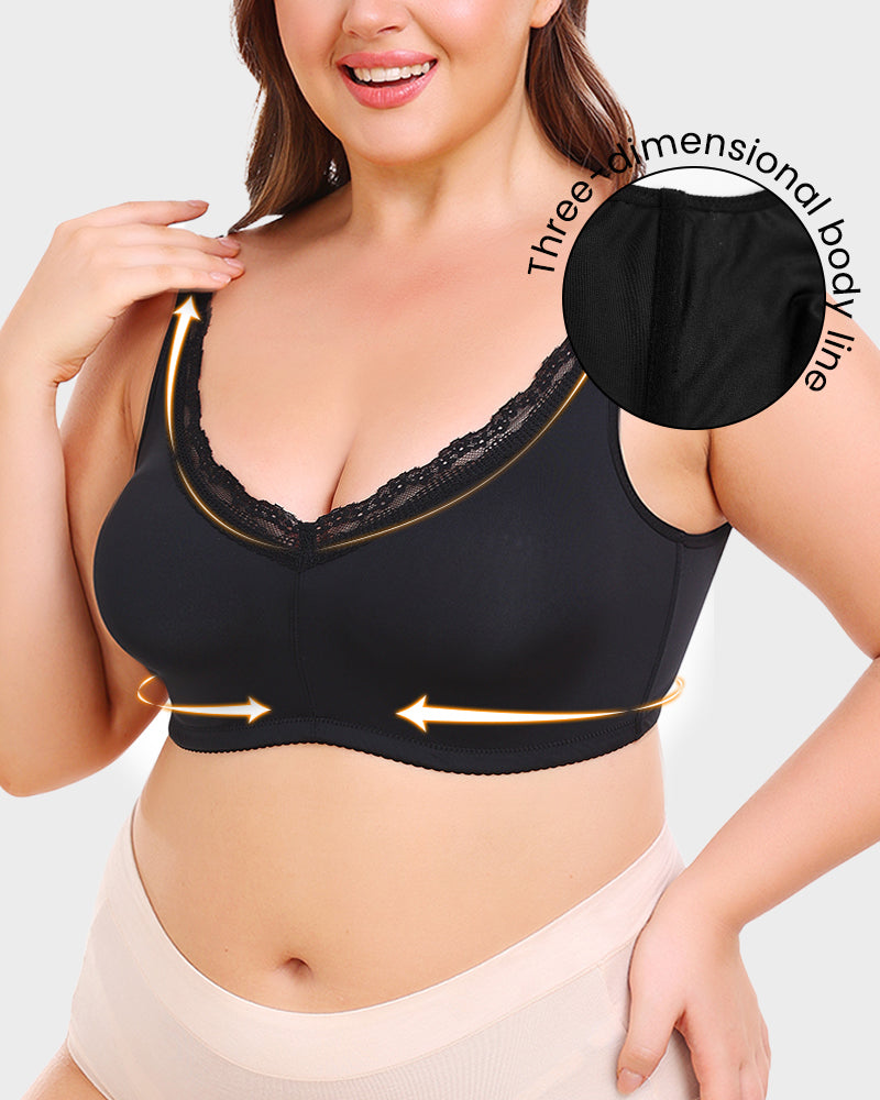 Lace Trim Minimizer Bra - Comfortable, Supportive, Stylish
