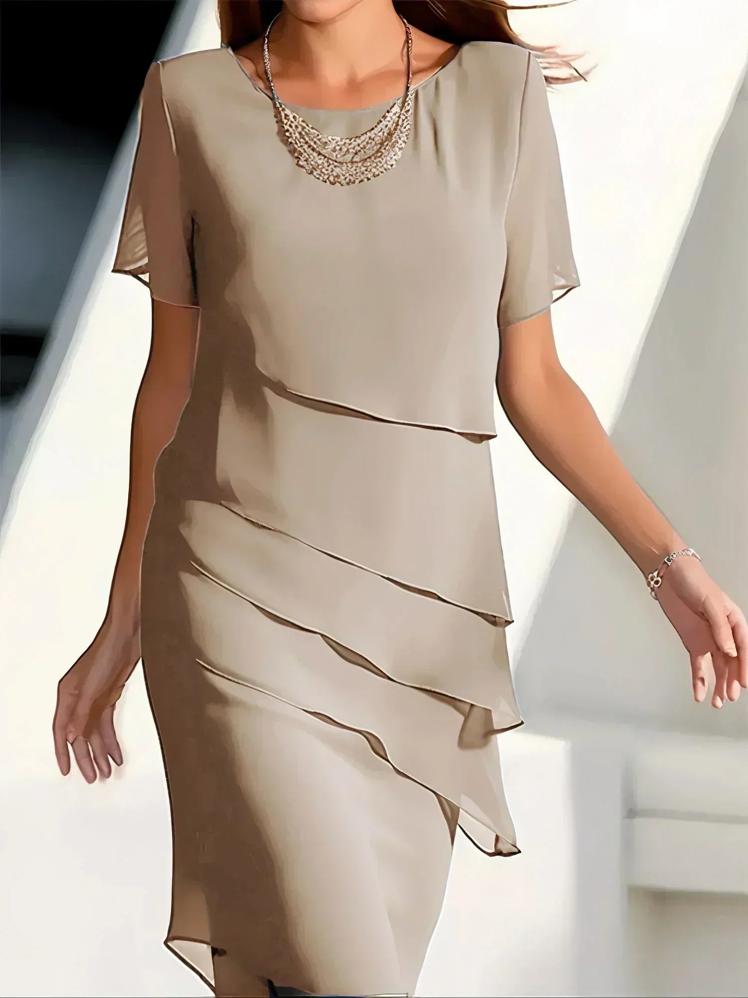 Women’s Spring Formal Layered Chiffon Dress
