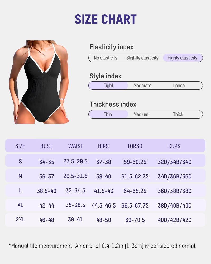 Ribbed Cross Back Swimsuit