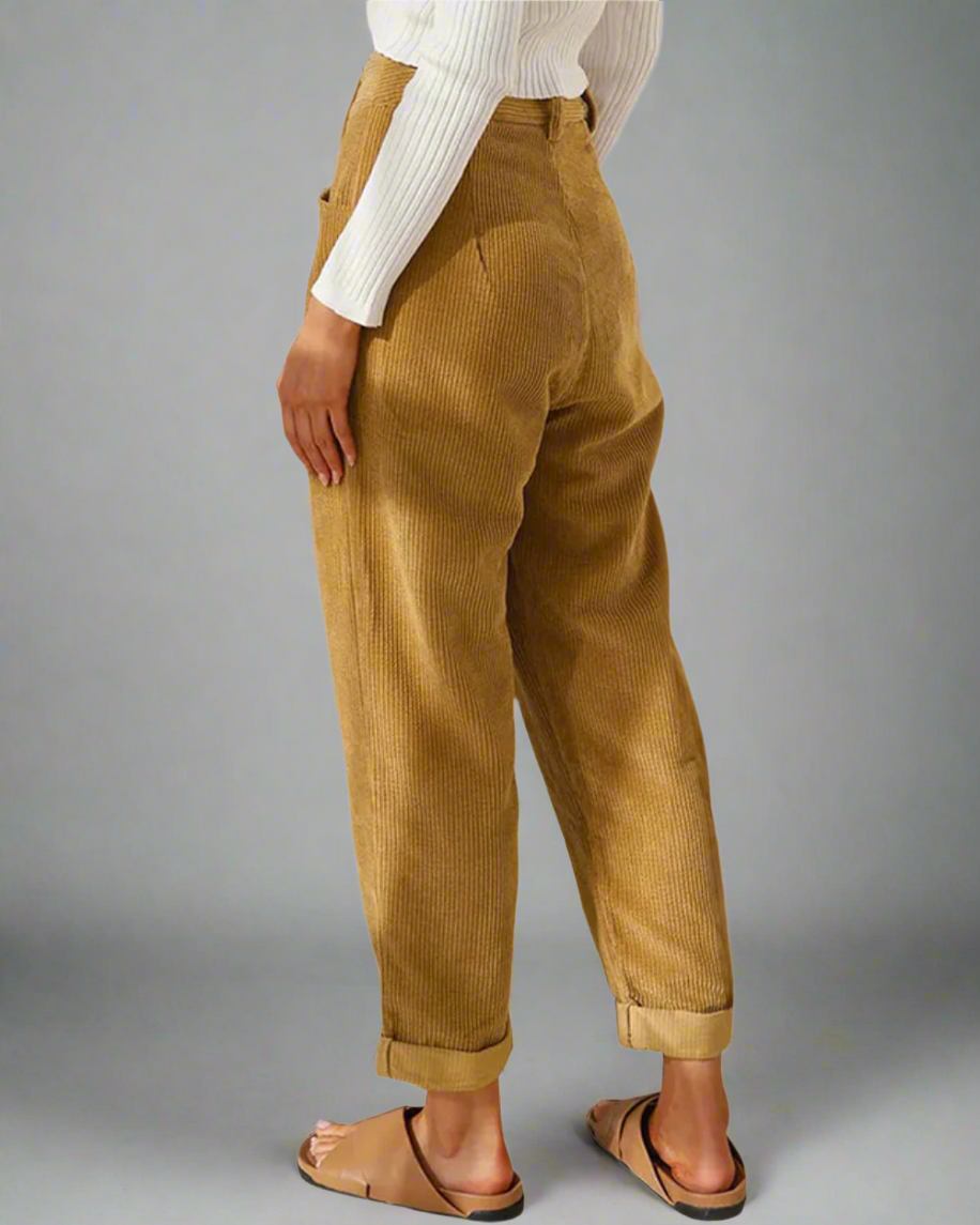 Women’s Comfortable Corduroy Pants – High Waist