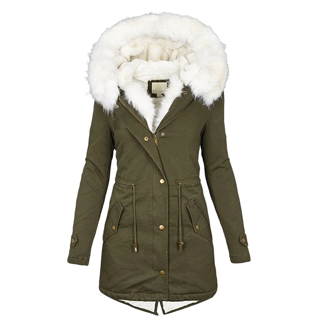 Women’s Winter Parka Coat with Faux Fur Hood