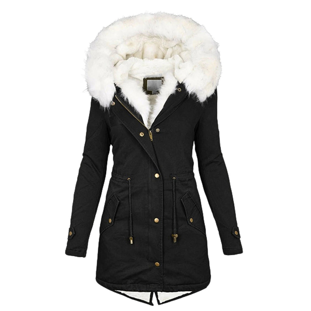 Women’s Winter Parka Coat with Faux Fur Hood
