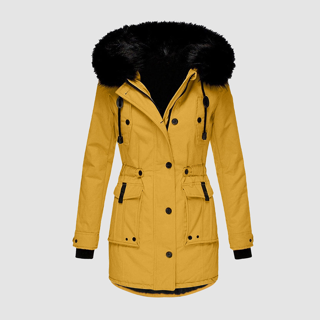 Women’s Insulated Parka with Black Faux Fur Hood