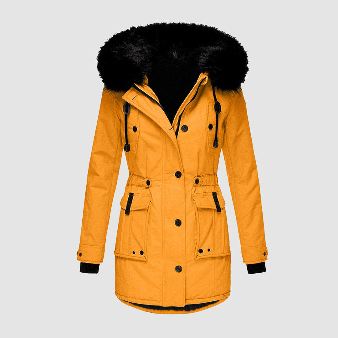 Women’s Insulated Parka with Black Faux Fur Hood