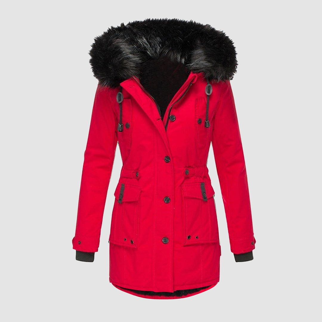 Women’s Insulated Parka with Black Faux Fur Hood