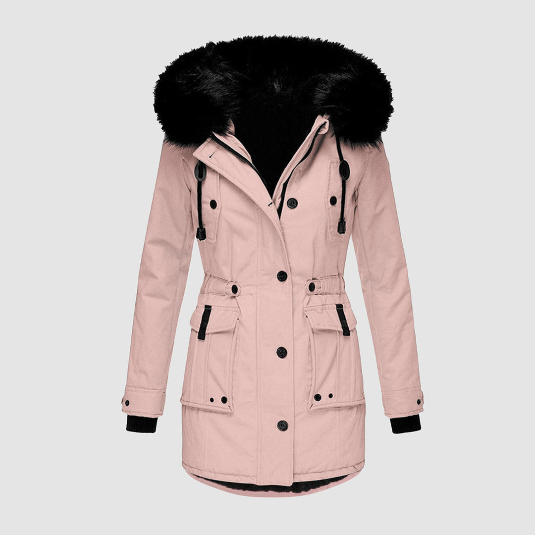 Women’s Insulated Parka with Black Faux Fur Hood