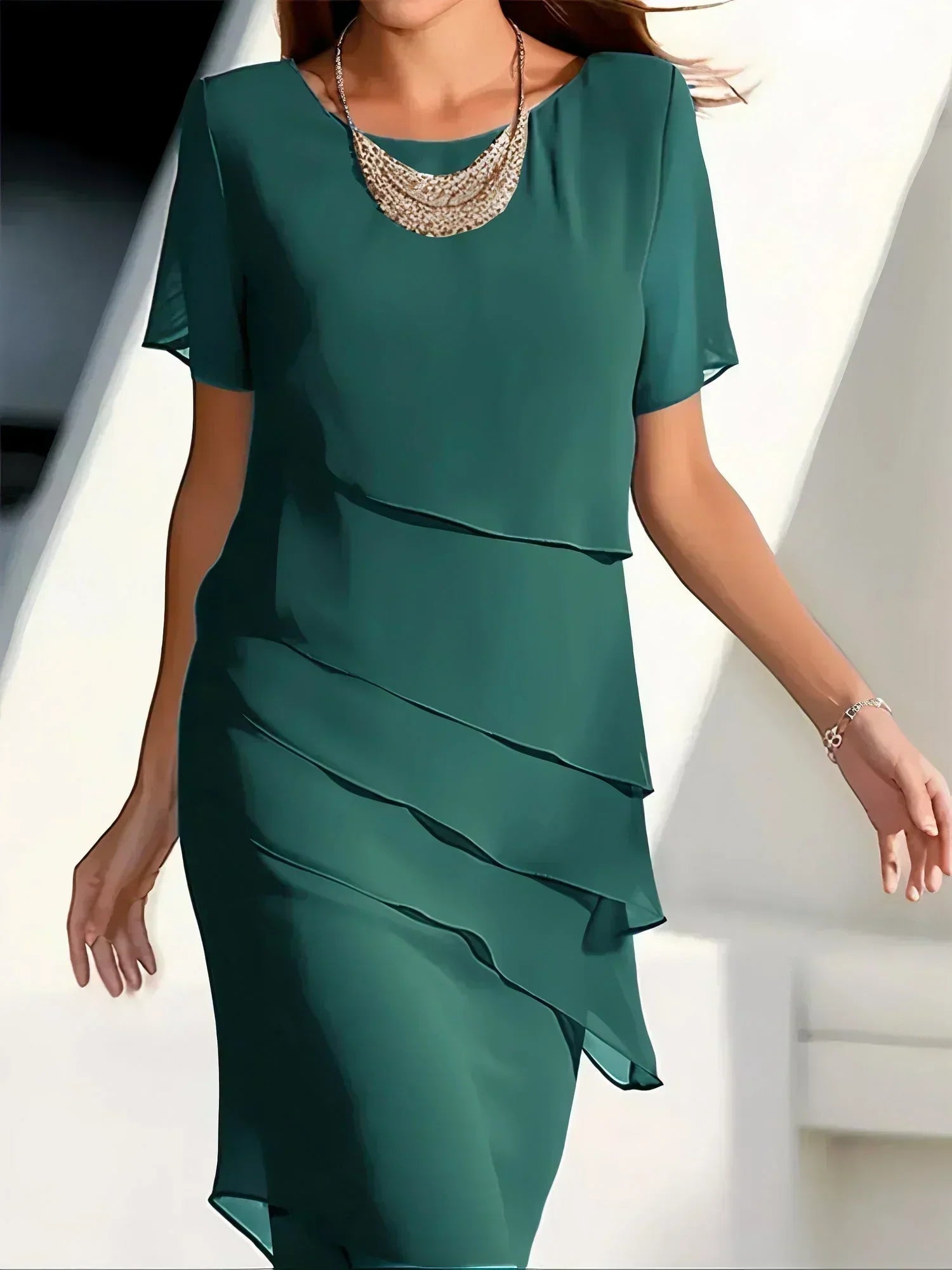 Women’s Spring Formal Layered Chiffon Dress