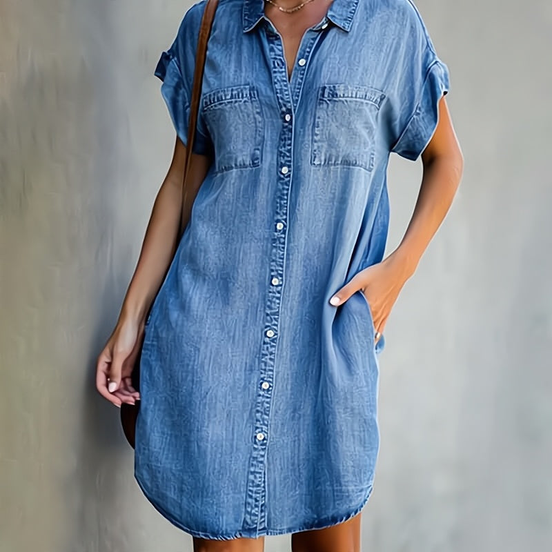 Women’s Casual Denim Shirt Dress
