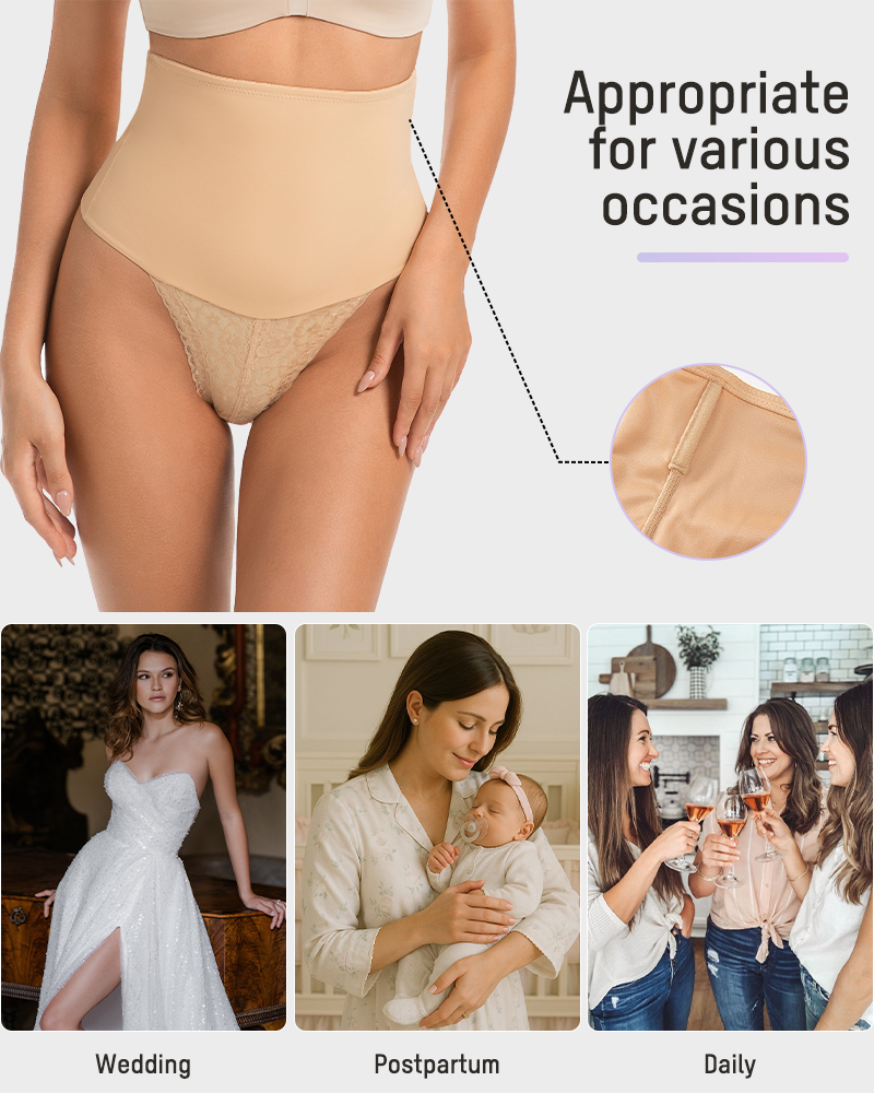 Lace Sculpt Thong - Seamless Shapewear Duo