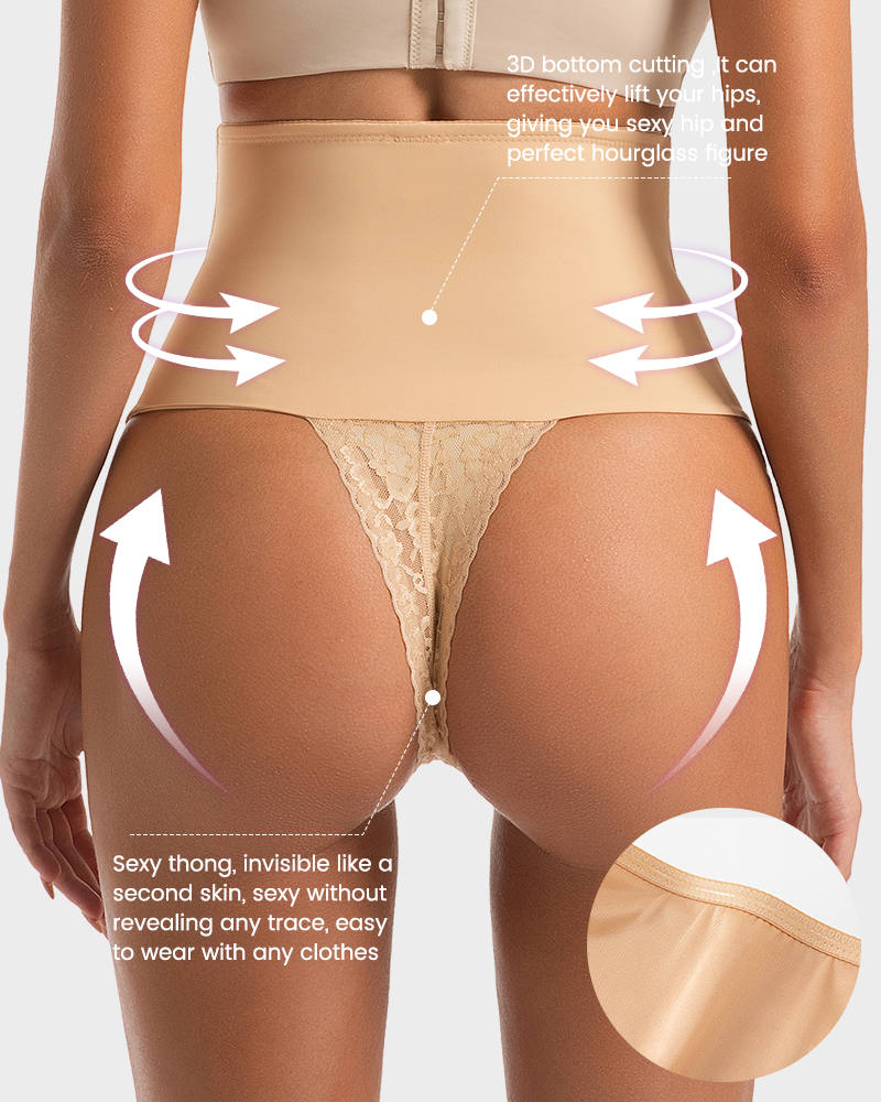 Lace Sculpt Thong - Seamless Shapewear Duo