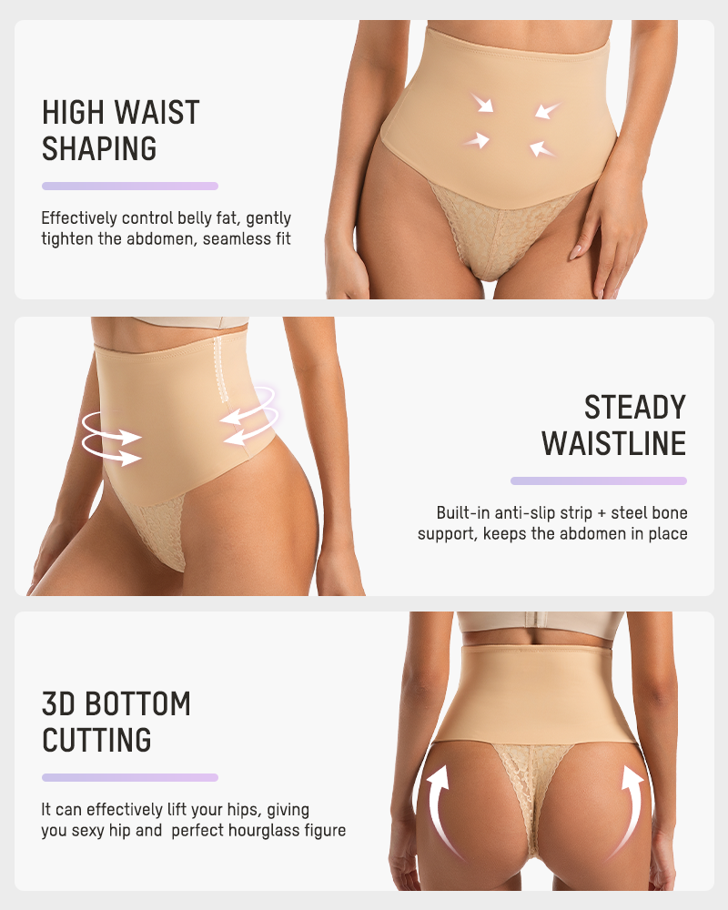 Lace Sculpt Thong - Seamless Shapewear Duo