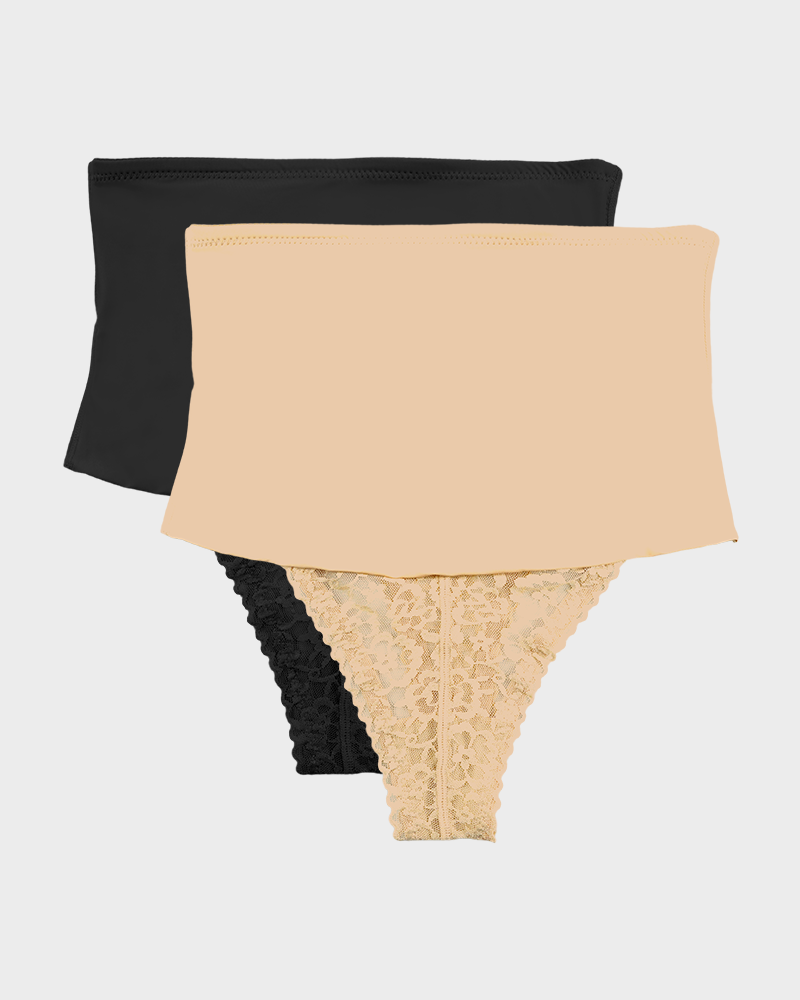 Lace Sculpt Thong - Seamless Shapewear Duo
