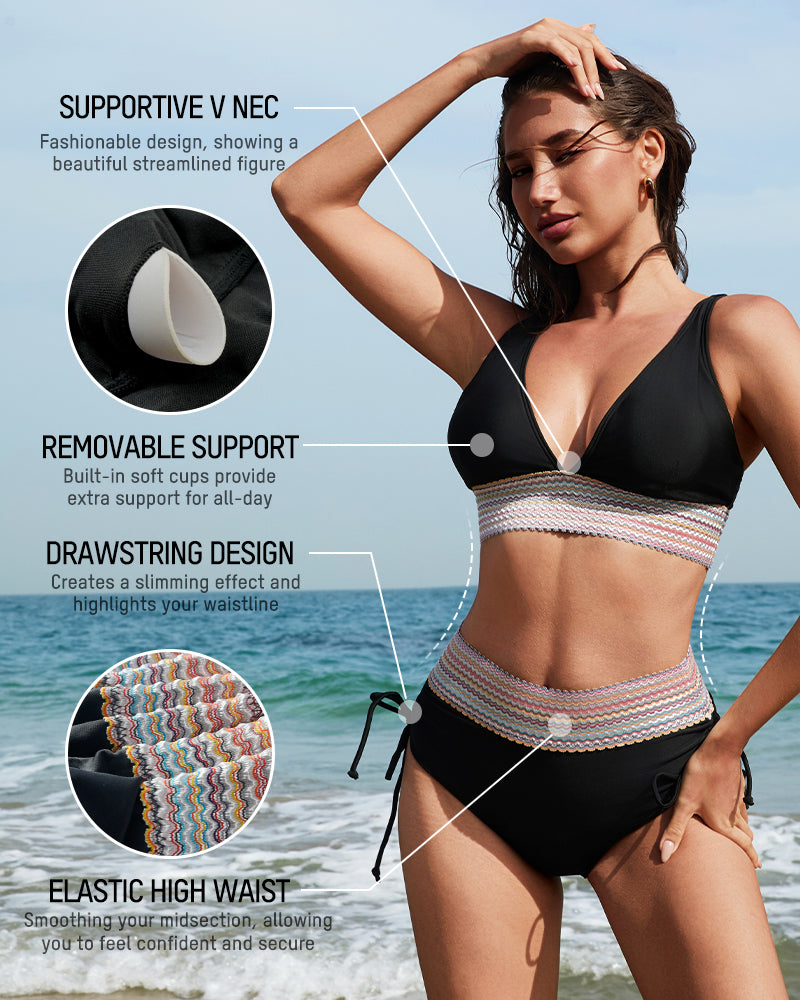 Color Block Bikini - Tummy Control Style