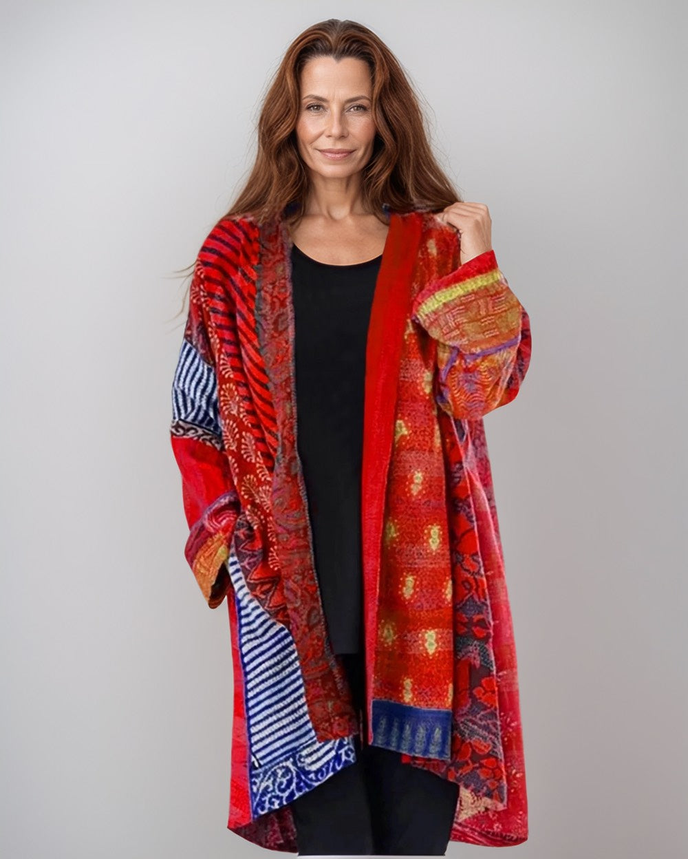 Women's Fall/Summer Cardigan – Vintage Look with Patchwork