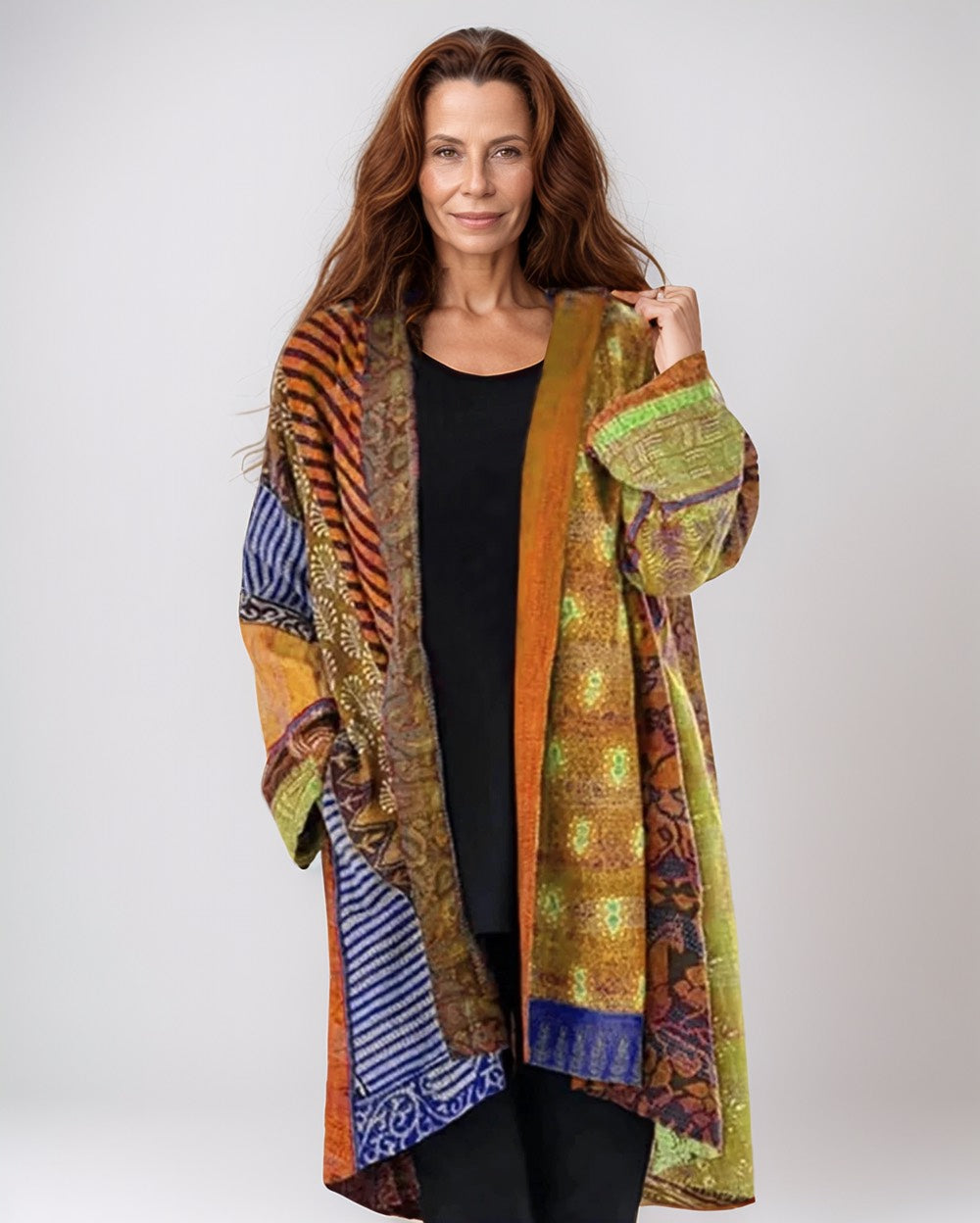 Women's Fall/Summer Cardigan – Vintage Look with Patchwork