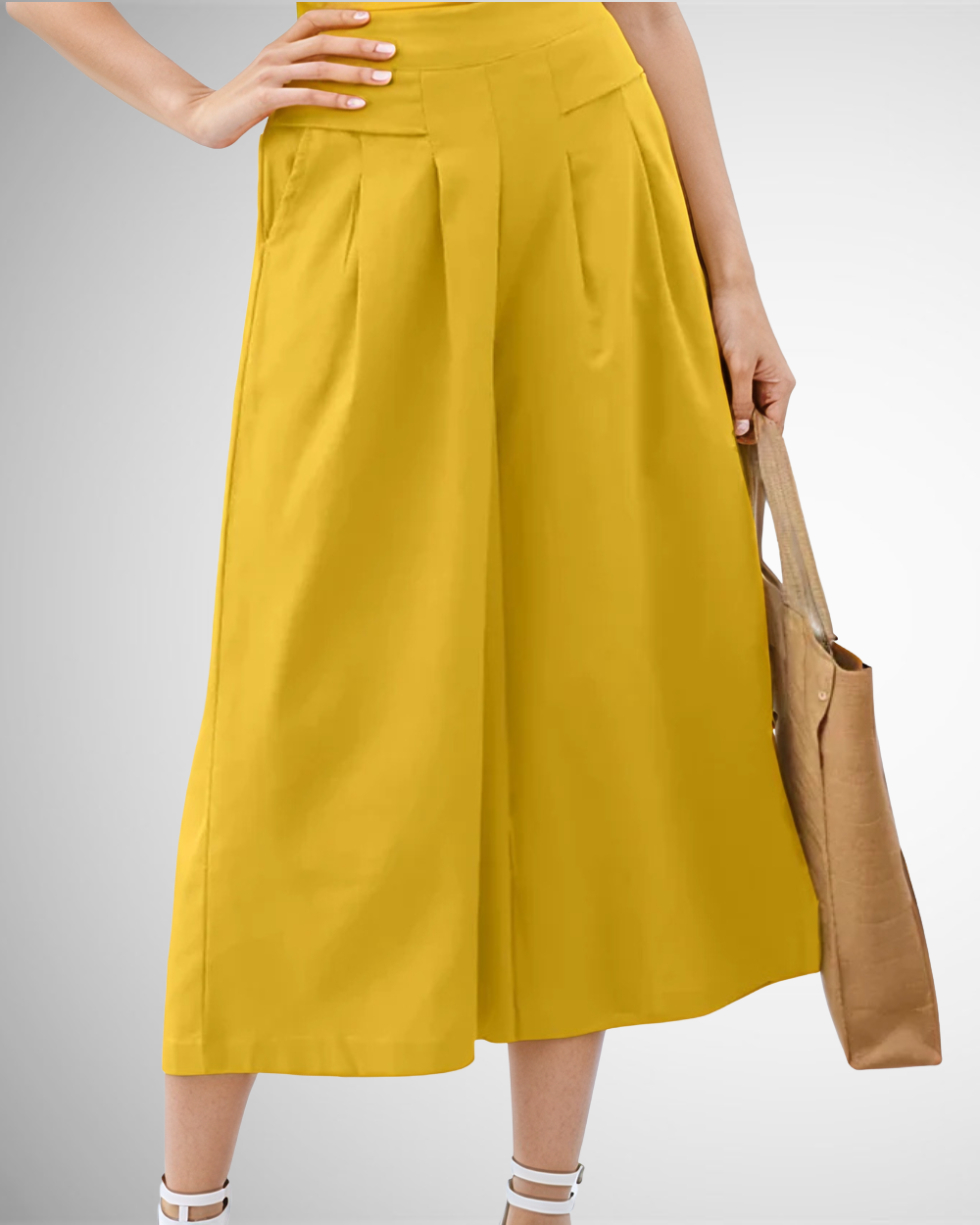 Women's Summer Semi-Formal Comfortable Cotton-Linen Wide-Leg Trousers