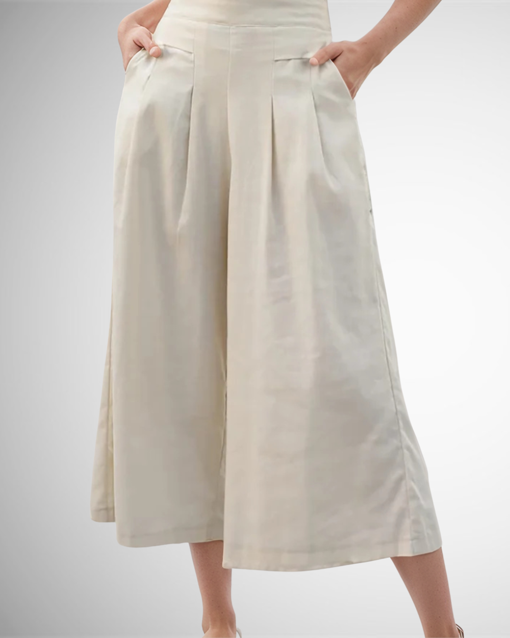 Women's Summer Semi-Formal Comfortable Cotton-Linen Wide-Leg Trousers
