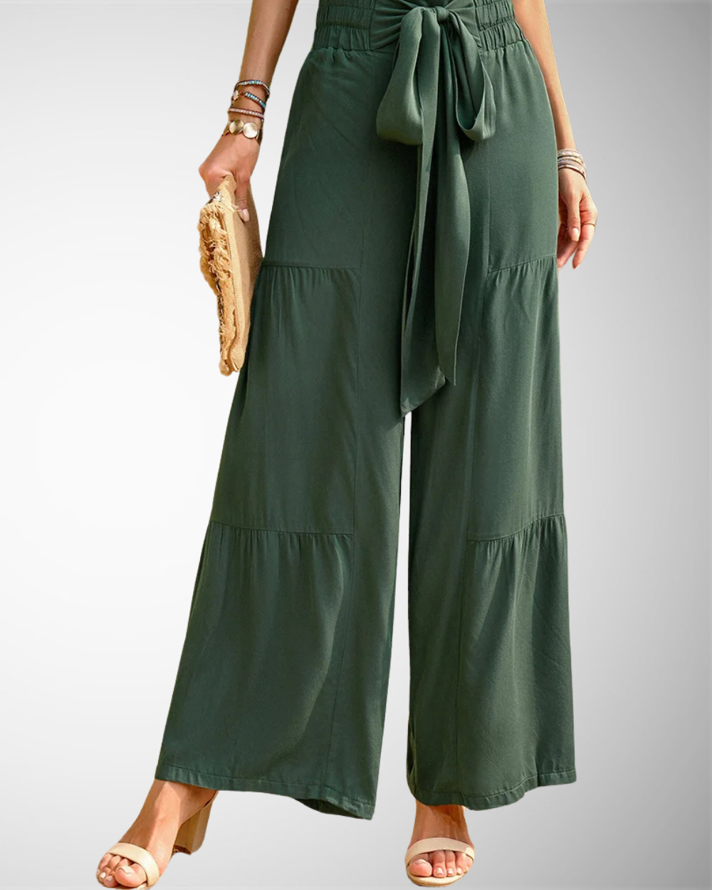 Women's Summer Casual High-Waisted Wide-Leg Trousers
