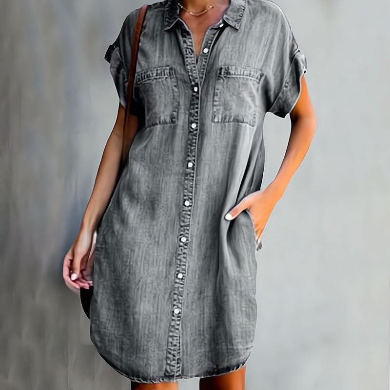Women’s Casual Denim Shirt Dress