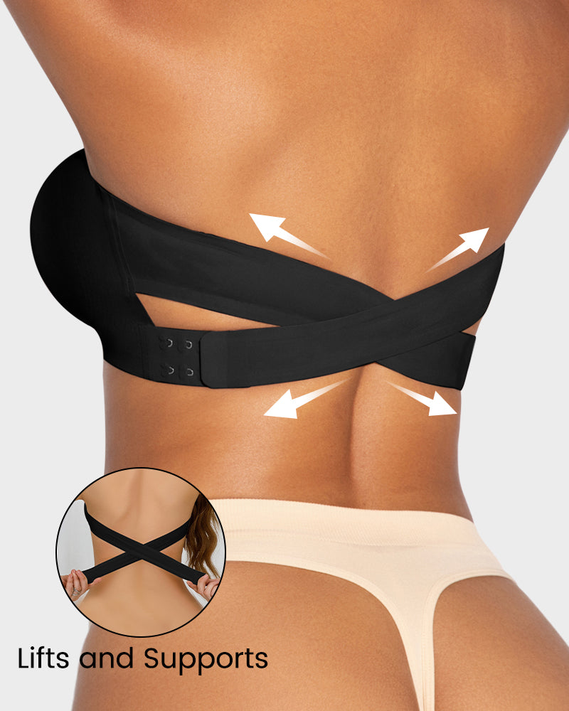 Crossover Bandeau Bra - Non-Slip Comfort