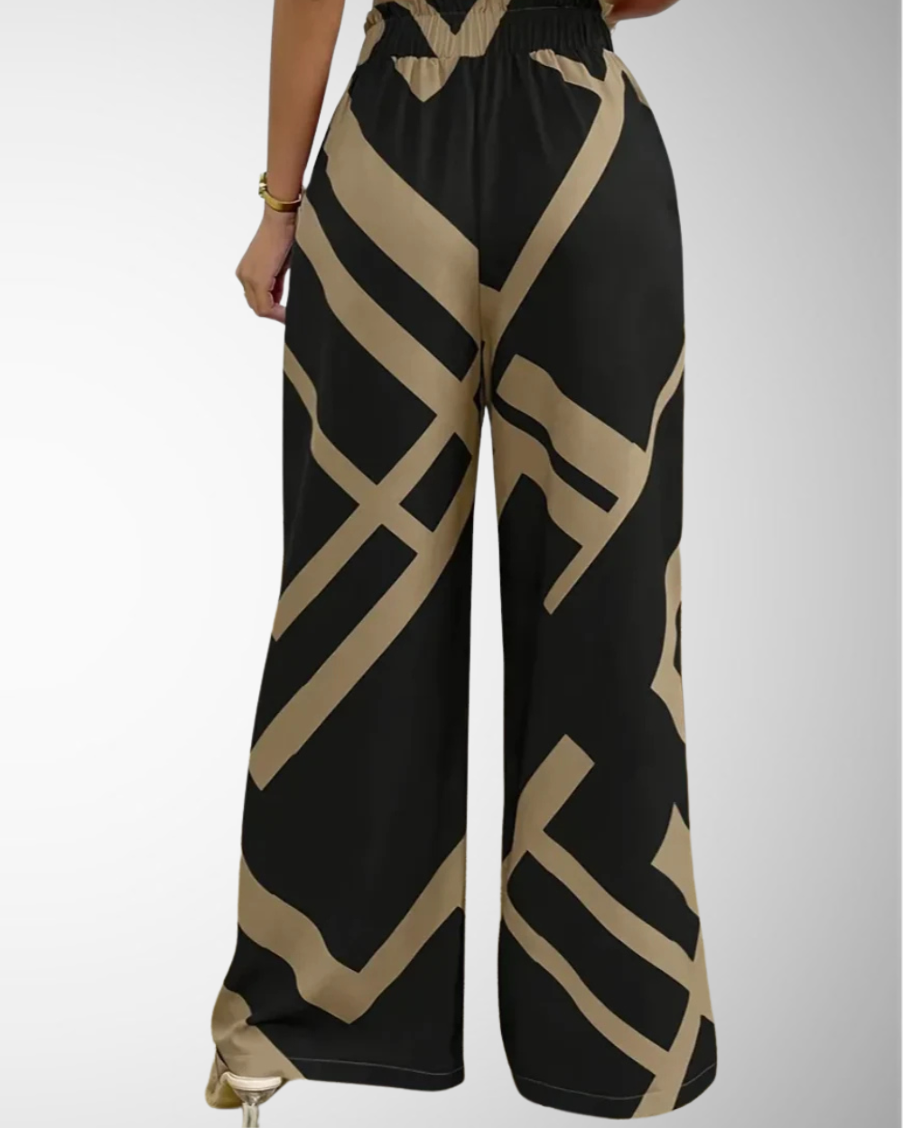 Women's Summer Casual High-Waisted Pants with Bold Print