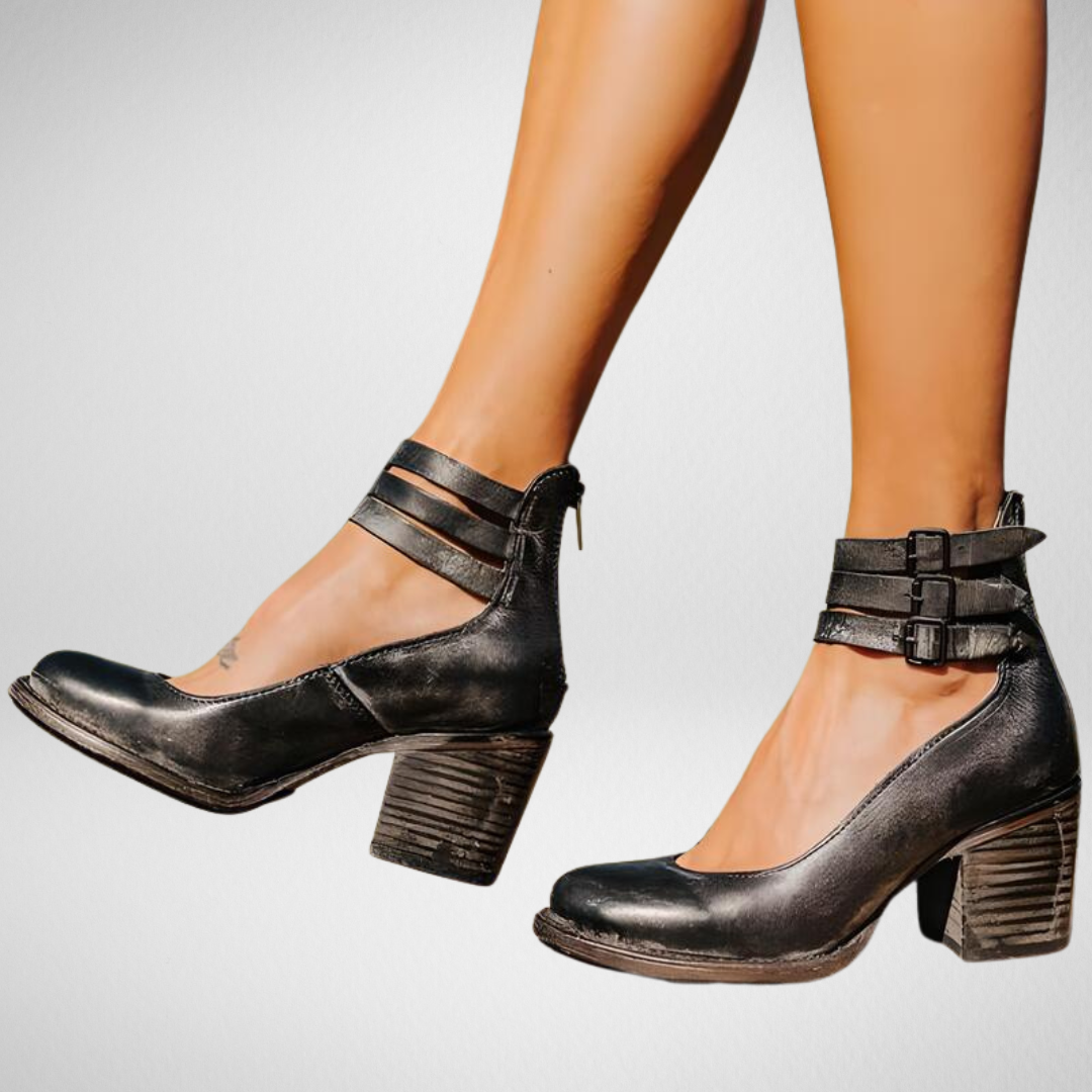 Women's Summer Shoes - Elegant PU Leather with Ankle Strap