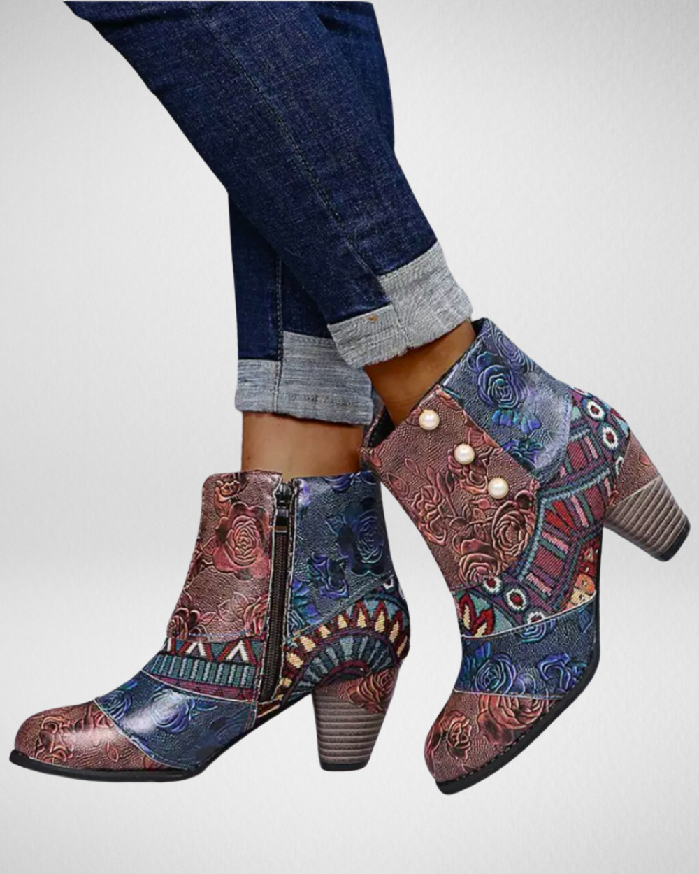 Women’s Ankle Boots with Colourful Design