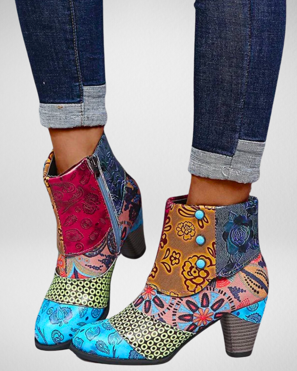Women’s Ankle Boots with Colourful Design