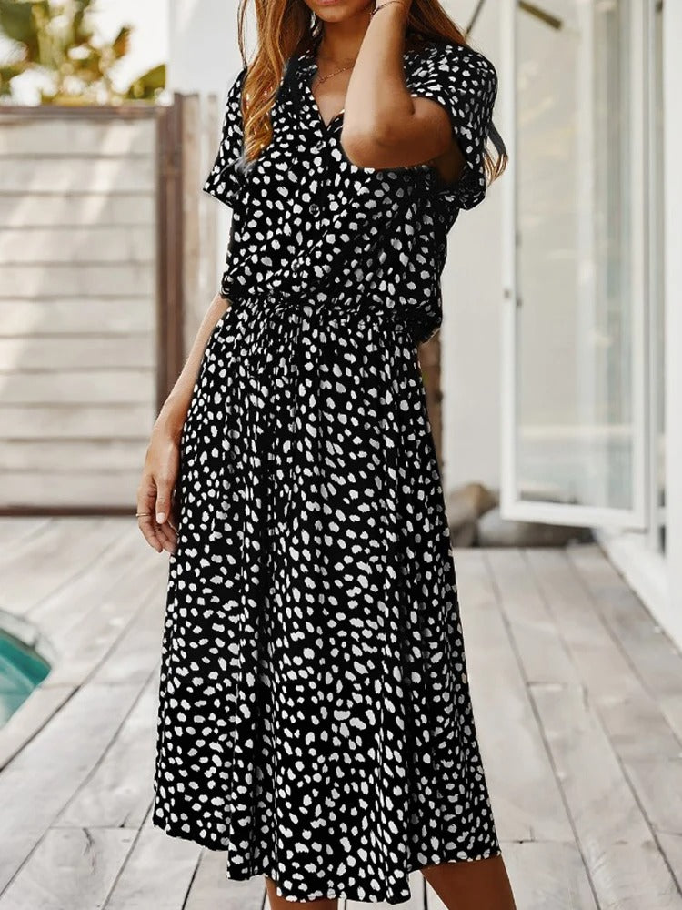 Women’s Button-Up Summer Midi Dress