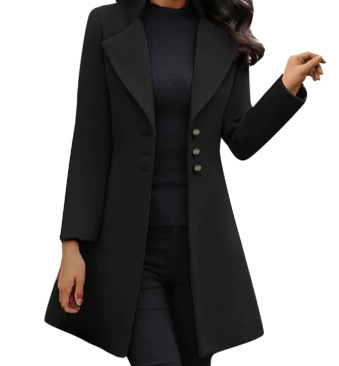 Women’s Elegant Black Long Coat