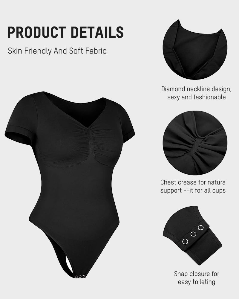 V-Neck Tummy Control Bodysuit