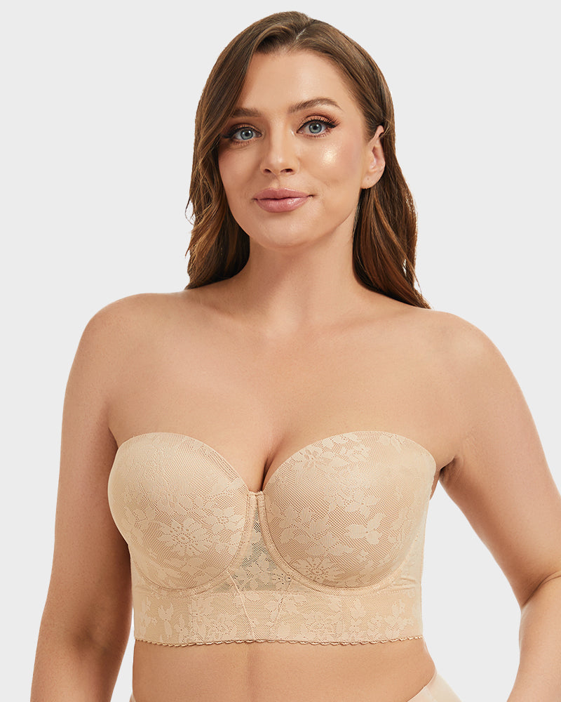 Lace Longline Bra - Elegant Supportive Comfort