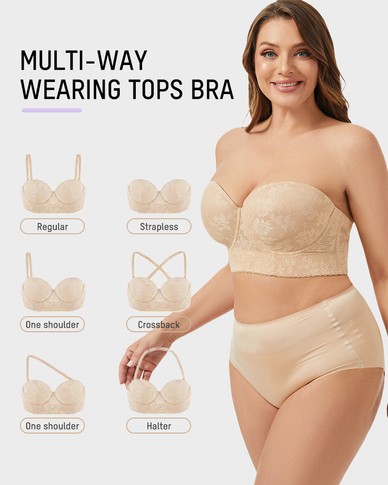 Lace Longline Bra - Elegant Supportive Comfort