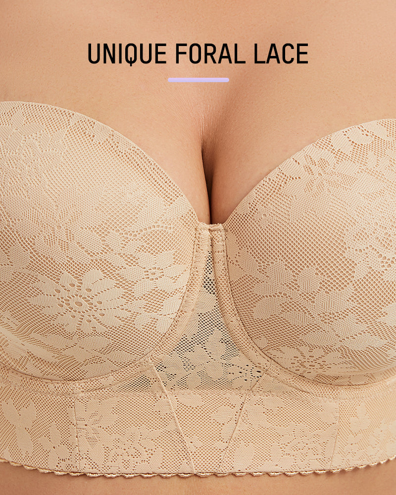 Lace Longline Bra - Elegant Supportive Comfort