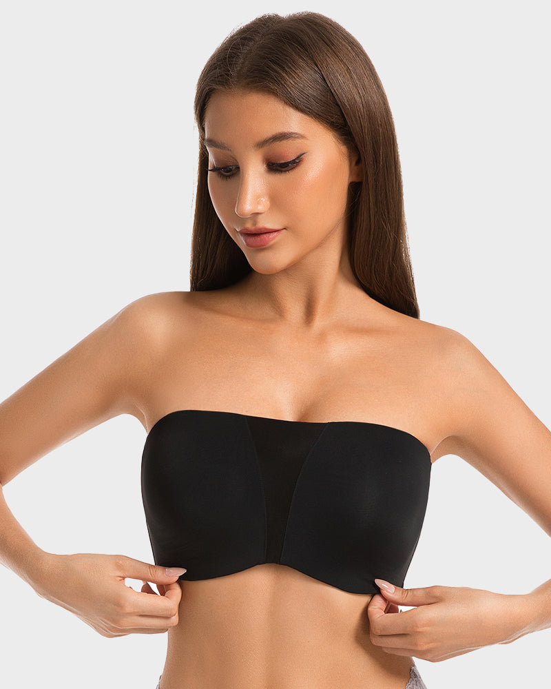 Bandeau Bra Strapless, Anti-Slip, Full Coverage