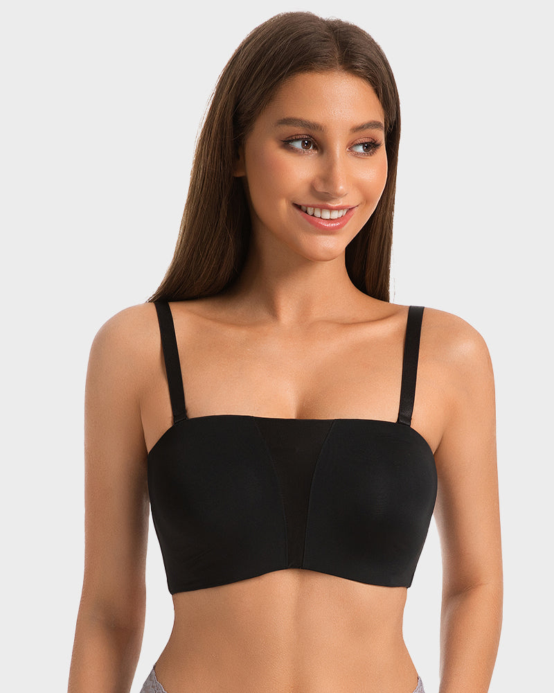 Bandeau Bra Strapless, Anti-Slip, Full Coverage