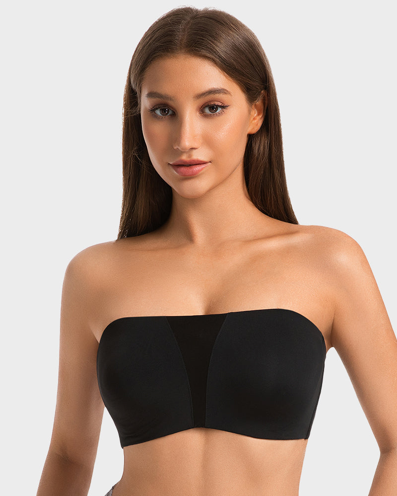 Bandeau Bra Strapless, Anti-Slip, Full Coverage