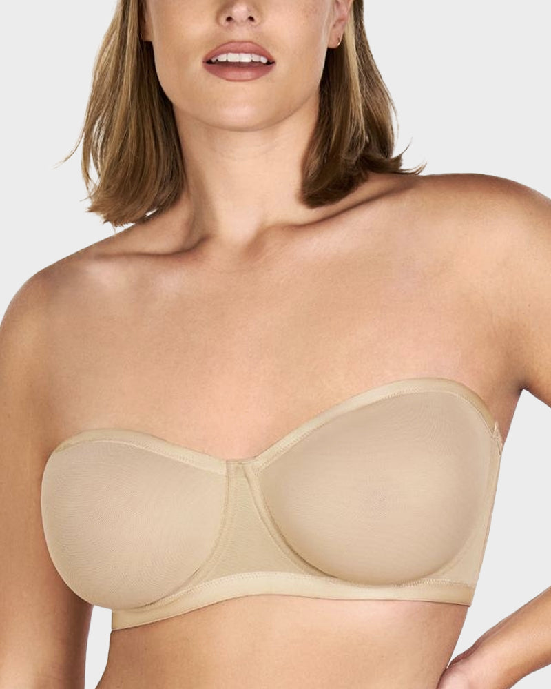 Balconette Bra - Strapless Mesh Comfort
