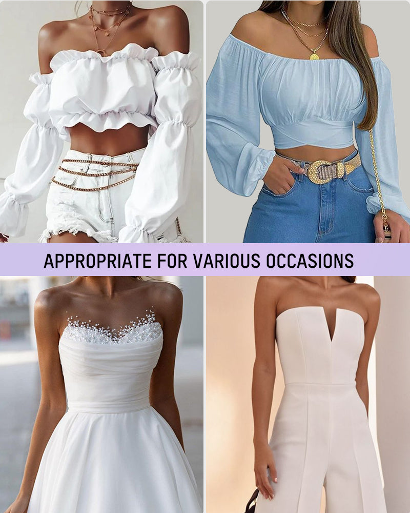 Bandeau Bra Strapless, Anti-Slip, Full Coverage